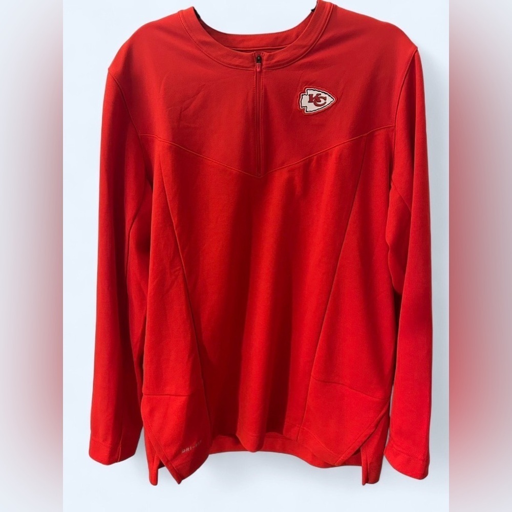 NIKE KANSAS CITY CHIEFS NFL MENS LONG SLEEVE QTR ZIP PULLOVER - Size Large - Picture 2 of 7
